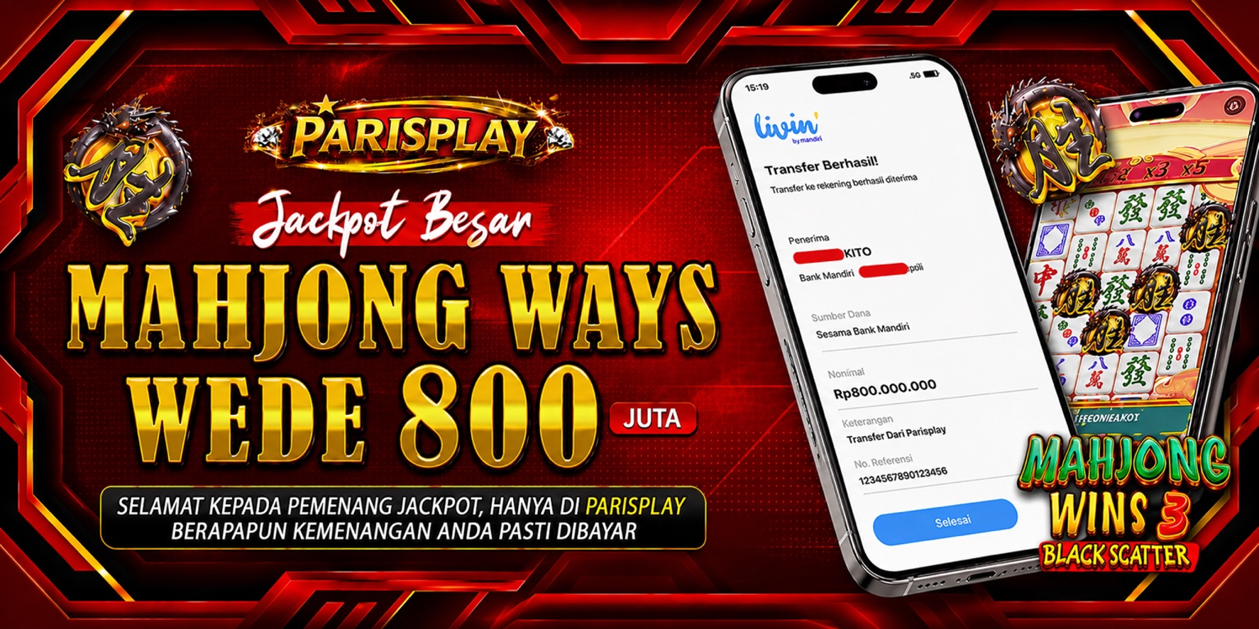 💥 JACKPOT BESAR MAHJONG WAYS WEDE 800JT 💥